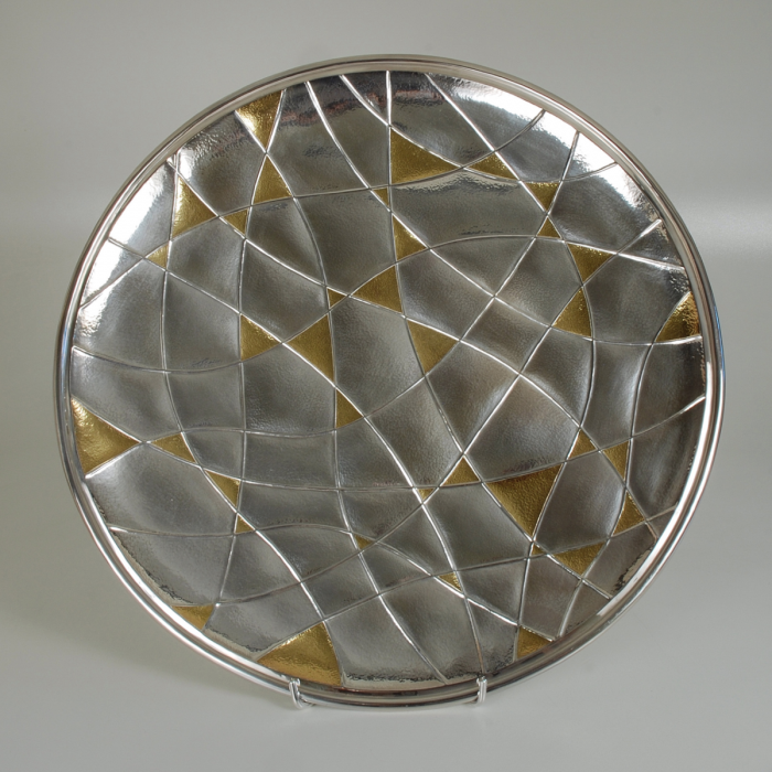 Plateau Facettes or et argent